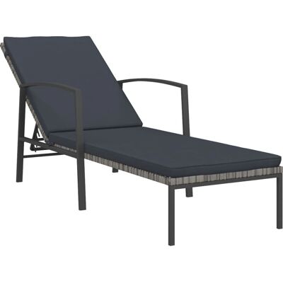 vidaXL Zewnętrzne krzesło - Regulowana lounge Szara vidaXL Zewnętrzne krzesło - Regulowana lounge Szara