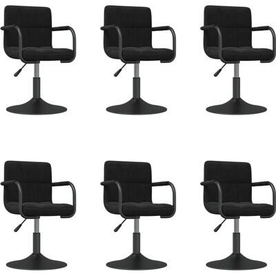 vidaXL Schwarze Samt Drehstühle - Esszimmerstühle vidaXL Schwarze Samt Drehstühle - Esszimmerstühle