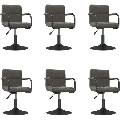 VIDAXL Dunkelgraue Drehstühle für Esszimmer - 6 Stück VIDAXL Dunkelgraue Drehstühle für Esszimmer - 6 Stück