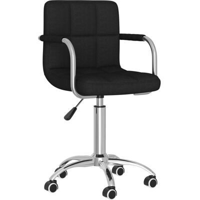 vidaXL Drehbarer Esszimmerstuhl - Modern Schwarz Polyester - Restauranttyp vidaXL Drehbarer Esszimmerstuhl - Modern Schwarz Polyester - Restauranttyp