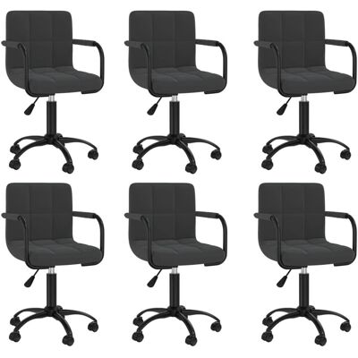 VidaXL 3088020 drehbare Esszimmerstühle - 6er Set, Schwarz Samt VidaXL 3088020 drehbare Esszimmerstühle - 6er Set, Schwarz Samt