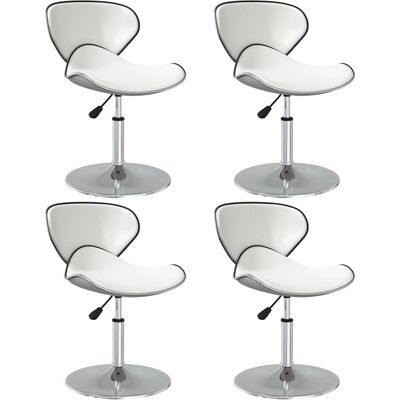 vidaXL - Moderne Witte Draaibare Eetkamerstoelen Set van 4 vidaXL - Moderne Witte Draaibare Eetkamerstoelen Set van 4