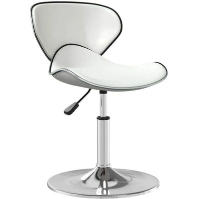 Silla de comedor de cuero sintético blanco Maisonchic - Giratoria ajustable Silla de comedor de cuero sintético blanco Maisonchic - Giratoria ajustable