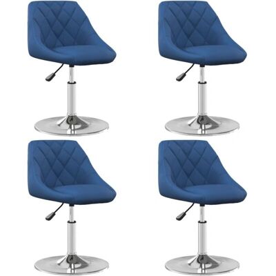 vidaXL Drehbare Esszimmerstühle Samt Blau - Esszimmerstühle vidaXL Drehbare Esszimmerstühle Samt Blau - Esszimmerstühle