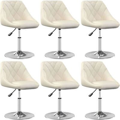 vidaXL Cremeschwebenes Velours Drehstühle 6 Stück vidaXL Cremeschwebenes Velours Drehstühle 6 Stück