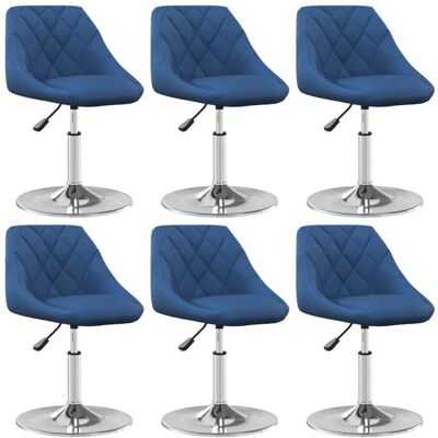 Blaues Samt-Gartensessel-Set - Modernes Design - 6 Stück Blaues Samt-Gartensessel-Set - Modernes Design - 6 Stück
