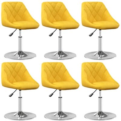 VidaXL 3088776 Drehstuhl für das Esszimmer - Gelb Samt Set von 6 VidaXL 3088776 Drehstuhl für das Esszimmer - Gelb Samt Set von 6
