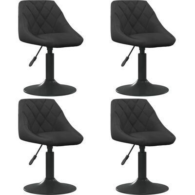 vidaXL - Draaiende eetkamerstoelen - Set van 4 - Zwart fluweel - Eetkamerstoelen vidaXL - Draaiende eetkamerstoelen - Set van 4 - Zwart fluweel - Eetkamerstoelen