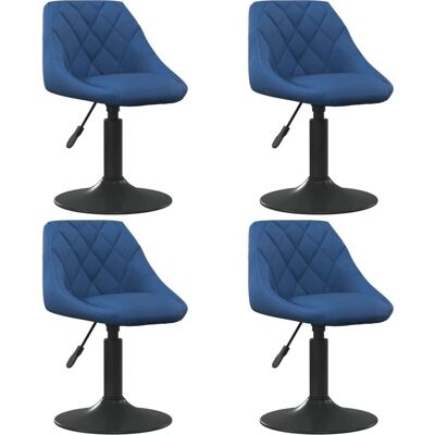 vidaXL Blauwe fluwelen draaibare eetkamerstoelen set van 4 vidaXL Blauwe fluwelen draaibare eetkamerstoelen set van 4
