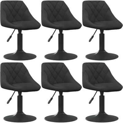 vidaXL - Drehbare Esszimmerstühle Set mit 6 - Modernes Samt Schwarz - Esszimmerstühle vidaXL - Drehbare Esszimmerstühle Set mit 6 - Modernes Samt Schwarz - Esszimmerstühle