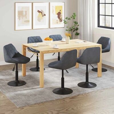 vidaXL Drehbare Esszimmerstühle, 6er-Set, Dunkelgrau Samt vidaXL Drehbare Esszimmerstühle, 6er-Set, Dunkelgrau Samt