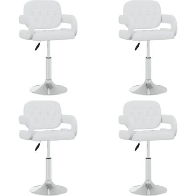 VidaXL 3089116 Witte Draaibare Eetkamerstoelen - Eetkamerstoel VidaXL 3089116 Witte Draaibare Eetkamerstoelen - Eetkamerstoel