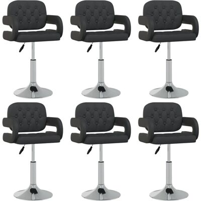 Maisonchic - Set aus 6 Drehstühlen - Modernes schwarzes Leder Maisonchic - Set aus 6 Drehstühlen - Modernes schwarzes Leder