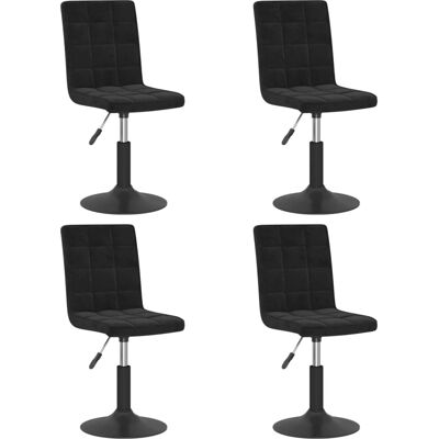 vidaXL 4 Chaises de salle à manger pivotantes velours noir vidaXL 4 Chaises de salle à manger pivotantes velours noir