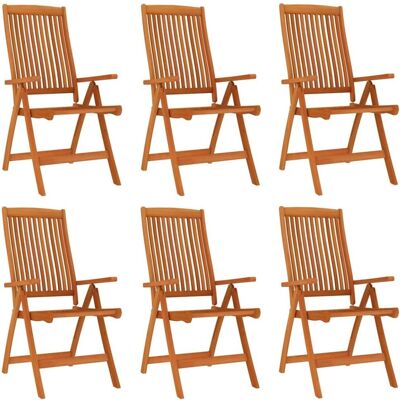 vidaXL 6er Set Klappbare Gartensessel aus Eukalyptusholz - Gartenmöbel vidaXL 6er Set Klappbare Gartensessel aus Eukalyptusholz - Gartenmöbel
