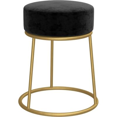 vidaXL Rundhocker - Samt, Schwarz & Gold - Platzsparendes Möbel vidaXL Rundhocker - Samt, Schwarz & Gold - Platzsparendes Möbel