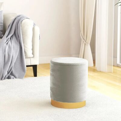 vidaXL Sgabello con contenitore - Grigio chiaro velluto rotondo vidaXL Sgabello con contenitore - Grigio chiaro velluto rotondo