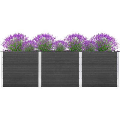 vidaXL Tuin verhoogde bed 300x100x91 cm WPC Grijs - Tuin Verhoogd Bed vidaXL Tuin verhoogde bed 300x100x91 cm WPC Grijs - Tuin Verhoogd Bed