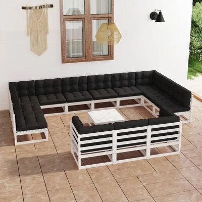 vidaXL Weiße Massivkiefernholz Couchtisch - Beistelltisch vidaXL Weiße Massivkiefernholz Couchtisch - Beistelltisch