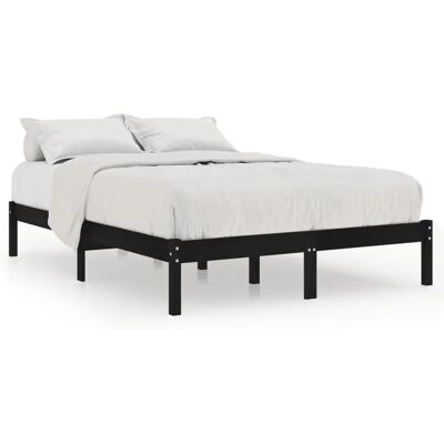 vidaXL 810001 Bed Frame Zwart Massief Dennenhout - Bedframe vidaXL 810001 Bed Frame Zwart Massief Dennenhout - Bedframe