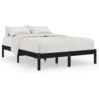 vidaXL Bettgestell - schwarz - 150x200 cm - aus massivem Kiefernholz vidaXL Bettgestell - schwarz - 150x200 cm - aus massivem Kiefernholz