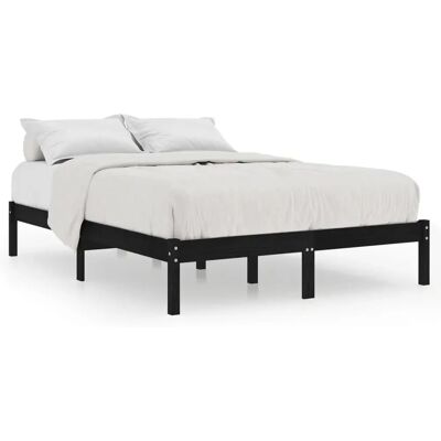 vidaXL Schwarzes Kiefernholz Bettgestell - 205.5x205.5cm vidaXL Schwarzes Kiefernholz Bettgestell - 205.5x205.5cm