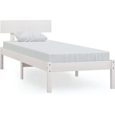 vidaXL Weiße Massivholz Kiefer Bettgestell - Einzelbett - Bett Typ vidaXL Weiße Massivholz Kiefer Bettgestell - Einzelbett - Bett Typ