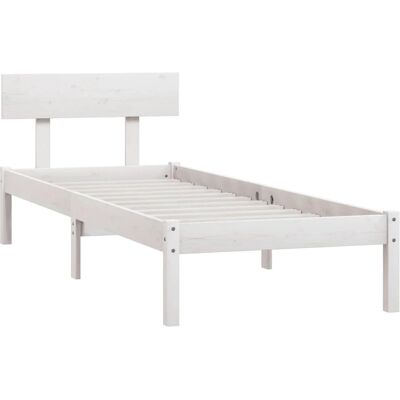 vidaXL Massives Kiefernholz Bettgestell - 90x190cm - Weiß - Bettgestell vidaXL Massives Kiefernholz Bettgestell - 90x190cm - Weiß - Bettgestell