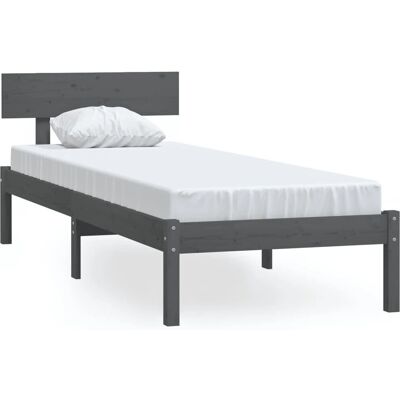 vidaXL Bettrahmen Grau Massiv Kiefer 90x190 cm - Bettrahmen vidaXL Bettrahmen Grau Massiv Kiefer 90x190 cm - Bettrahmen