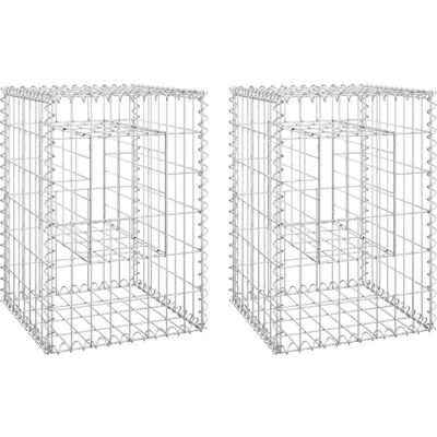 vidaXL Gabionenpalen 2 stuks 40x40x60 cm IJzer - Gabion Basket Posts vidaXL Gabionenpalen 2 stuks 40x40x60 cm IJzer - Gabion Basket Posts