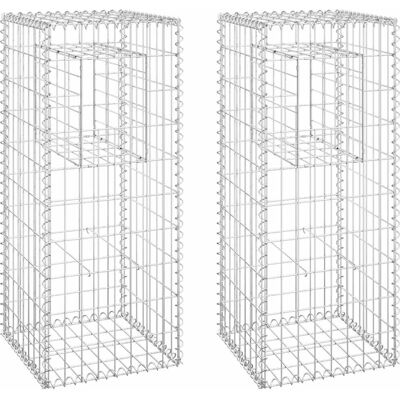 vidaXL 2x Gabionenpfosten Eisen Gartenpflanzer - Gabionenpfosten vidaXL 2x Gabionenpfosten Eisen Gartenpflanzer - Gabionenpfosten