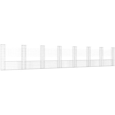 vidaXL U-vormig Gabionmand met 8 palen - Gabionmand vidaXL U-vormig Gabionmand met 8 palen - Gabionmand
