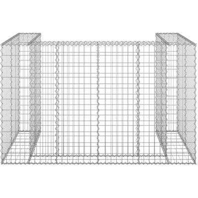 vidaXL Verzinkte Stahl Gabionmauer für Mülltonnen - 180x100x110 cm vidaXL Verzinkte Stahl Gabionmauer für Mülltonnen - 180x100x110 cm