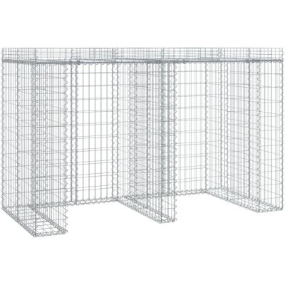 vidaXL Verzinktes Eisen Gabionenwand für Mülleimer - 192x91x120 cm vidaXL Verzinktes Eisen Gabionenwand für Mülleimer - 192x91x120 cm