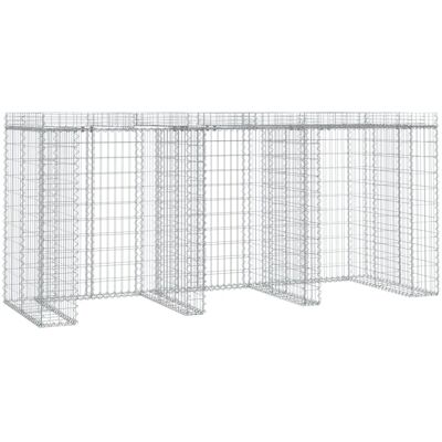 vidaXL Verzinkte Eisen Gabionenwand für Mülleimer 270x91x120 cm vidaXL Verzinkte Eisen Gabionenwand für Mülleimer 270x91x120 cm