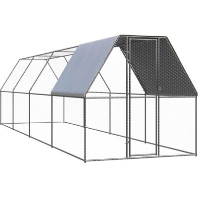 vidaXL Außengehege aus verzinktem Stahl 2x8x2 m - Hühnerstall vidaXL Außengehege aus verzinktem Stahl 2x8x2 m - Hühnerstall