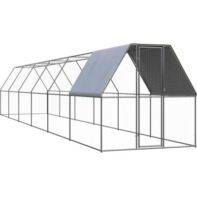 vidaXL Udendørs hønsebur af galvaniseret stål - 2x12x2 m vidaXL Udendørs hønsebur af galvaniseret stål - 2x12x2 m