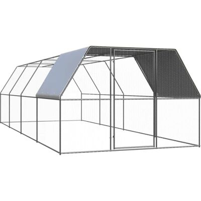 vidaXL Udendørs hønsebur i galvaniseret stål 3 x 8 x 2 m vidaXL Udendørs hønsebur i galvaniseret stål 3 x 8 x 2 m