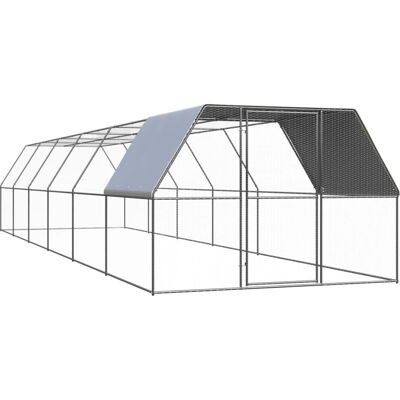 vidaXL Outdoor Chicken Cage Galvanised Steel Patio Chicken Hen House Coop Run - Chicken Cage vidaXL Outdoor Chicken Cage Galvanised Steel Patio Chicken Hen House Coop Run - Chicken Cage