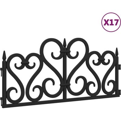 vidaXL Schwarze Rasenbegrenzung 17 Stück - Gartengrenze 10m vidaXL Schwarze Rasenbegrenzung 17 Stück - Gartengrenze 10m