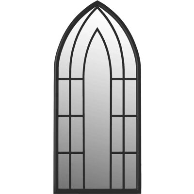vidaXL Have-spejl Jern 100x45 cm - Udendørs Dekor Sort vidaXL Have-spejl Jern 100x45 cm - Udendørs Dekor Sort