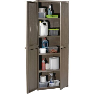 vidaXL Gartenschrank Braun PP Rattan Werkzeugorganizer Schuppen - Gartenschrank vidaXL Gartenschrank Braun PP Rattan Werkzeugorganizer Schuppen - Gartenschrank