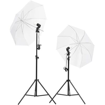 vidaXL Studio Verlichtingsset - Wit, Verstelbaar, Draagbaar vidaXL Studio Verlichtingsset - Wit, Verstelbaar, Draagbaar
