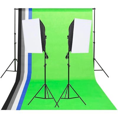 Zestaw oświetleniowy do studia vidaXL z tłami i softboxami Zestaw oświetleniowy do studia vidaXL z tłami i softboxami