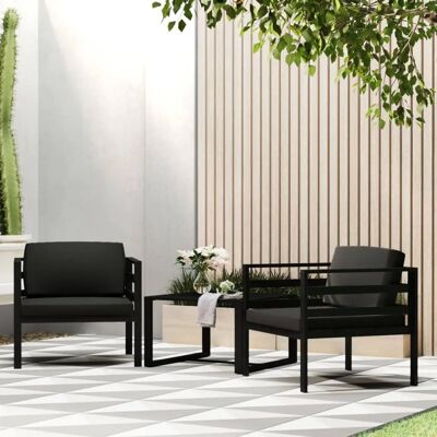 Maisonchic Sofás centrales 2 unidades con cojines aluminio gris antracita - Sofaset Maisonchic Sofás centrales 2 unidades con cojines aluminio gris antracita - Sofaset