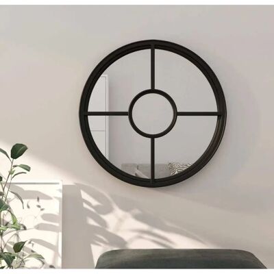 vidaXL Czarny Okrągły Lustro z Żelaza - Dekoracja Wewnętrzna 60x4 cm vidaXL Czarny Okrągły Lustro z Żelaza - Dekoracja Wewnętrzna 60x4 cm
