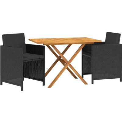 vidaXL Gartentisch-Set - Schwarz - 3 Stück vidaXL Gartentisch-Set - Schwarz - 3 Stück
