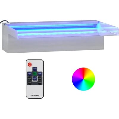 vidaXL Element wodospadu z RGB LEDami ze stali nierdzewnej 30 cm - Element wodospadu vidaXL Element wodospadu z RGB LEDami ze stali nierdzewnej 30 cm - Element wodospadu