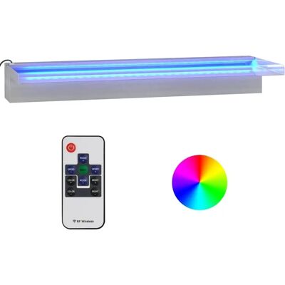 vidaXL Element Wodospadu z RGB LED - Stal nierdzewna - 60 cm vidaXL Element Wodospadu z RGB LED - Stal nierdzewna - 60 cm