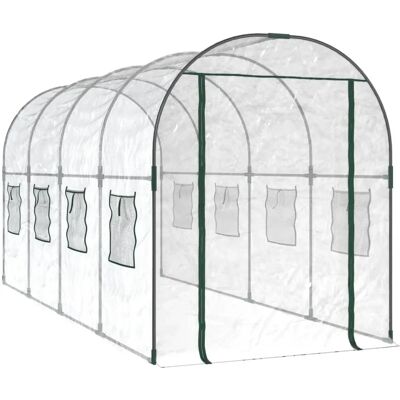 vidaXL Kweekkas met transparant PVC en gepoedercoat stalen frame - Grote tuinserre vidaXL Kweekkas met transparant PVC en gepoedercoat stalen frame - Grote tuinserre